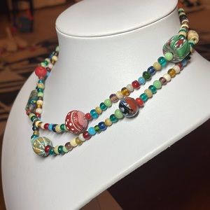 Unique glass bead necklace